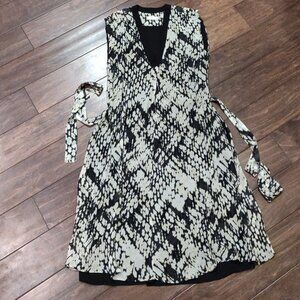 Vince Black and White Midi Dress